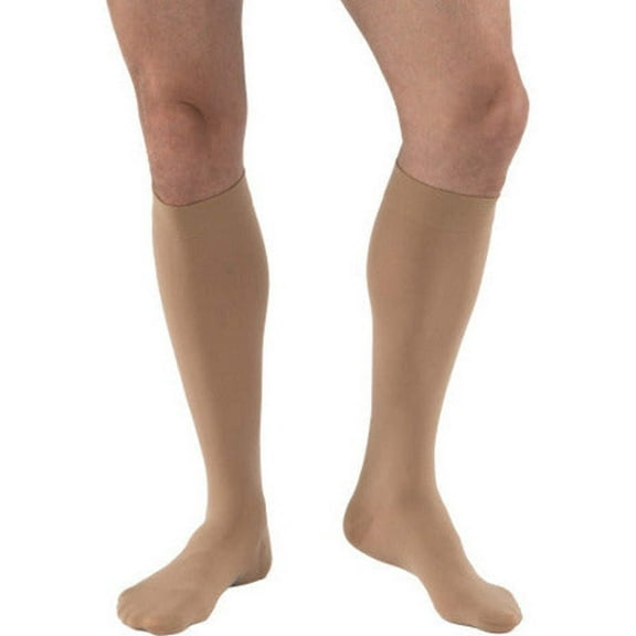 JOBST Relief 20-30 mmHg Compression Socks, Knee High with Silicone Band, Beige, Large