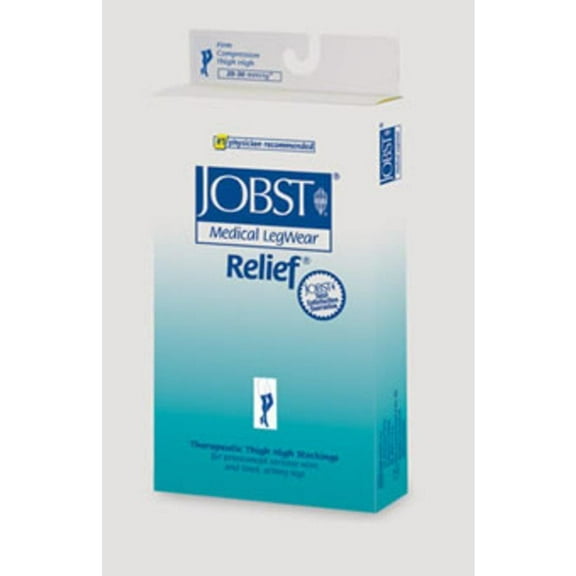 JOBST Relief Compression Waist High, 20-30 mmHg Open Toe, Beige, Small