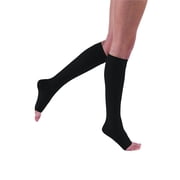 JOBST Relief Knee High 30-40 mmHg Compression Stockings, Open Toe, Black, Large