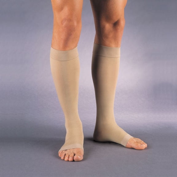 JOBST Relief Petite Compression Knee High, 30 -40 mmHg Open Toe, X-Large Full Calf / Beige