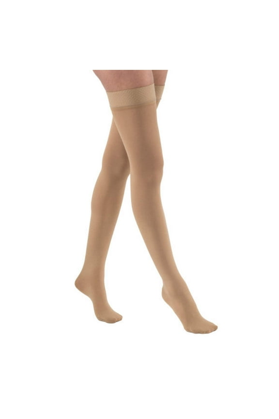 Relief Thigh 20-30 Closed Toe Silicone Petite Beige Lg