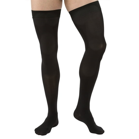 JOBST Relief Silicone Compression Thigh High, 15-20 mmHg Closed Toe, Black, X-Large