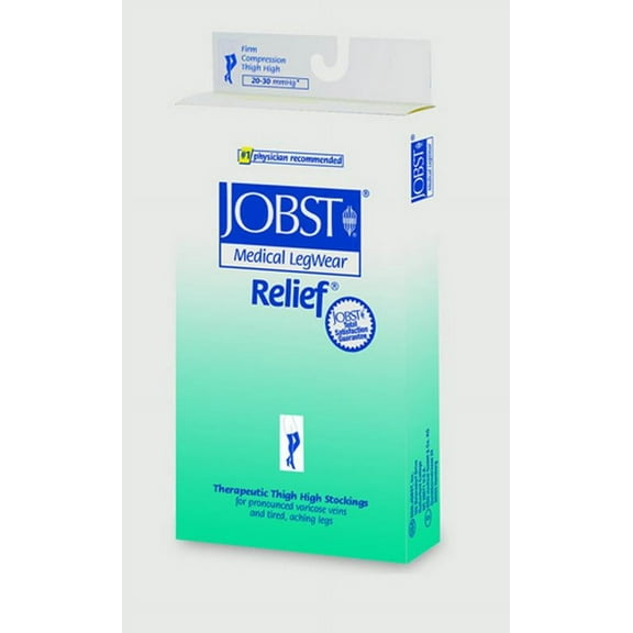 Jobst Relief 20-30 Thigh-Hi Black X-Large w/Silicone Band