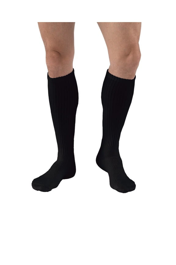 SensiFoot Diabetic Compression Socks 8-15 mmHg Knee High, Closed Toe, X-Large / Black