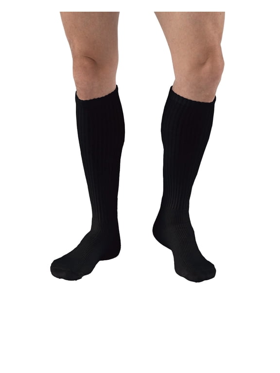 SensiFoot Diabetic Compression Socks 8-15 mmHg Knee High, Closed Toe, X-Large / Black