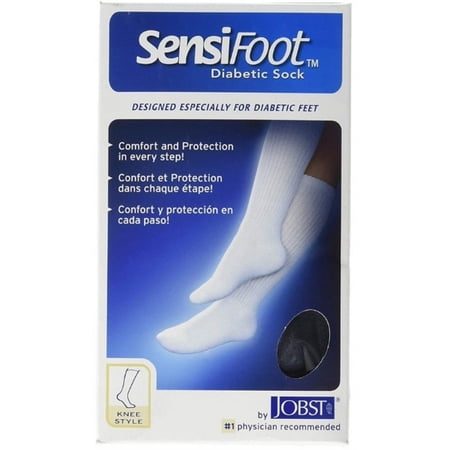 JOBST Sensifoot Closed Toe Knee Socks, Black, Large 1 ea
