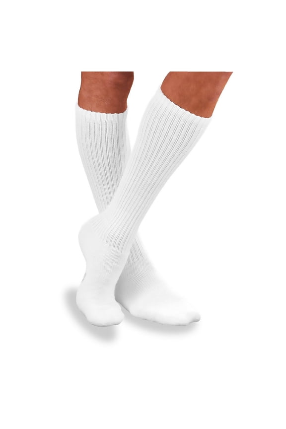Sensifoot Diabetic Compression Socks Knee High White Large 1 Ct
