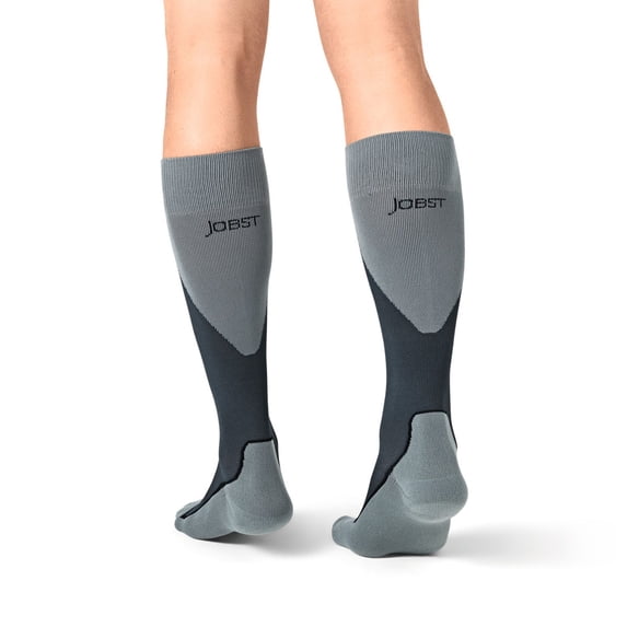 JOBST Sport Knee High 15-20 mmHg Compression Socks, Black/Cool Black, Large