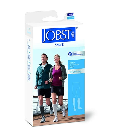 Jobst Sport 15-20 Knee High Compression Socks Black/Gray Xlarge