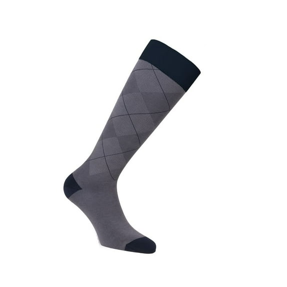Jobst Style Soft Fit Knee High Socks- 15-20 mmHg Petite Full Argyle Grey Large