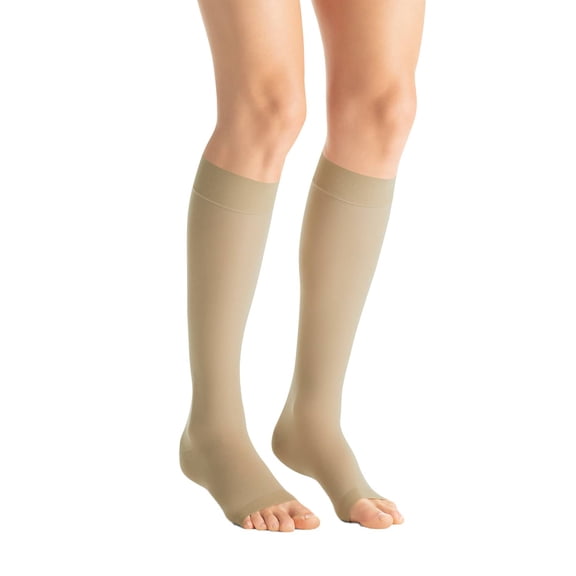 Jobst UltraSheer 20-30 Open Toe Knee High Compression Stockings Natural Small