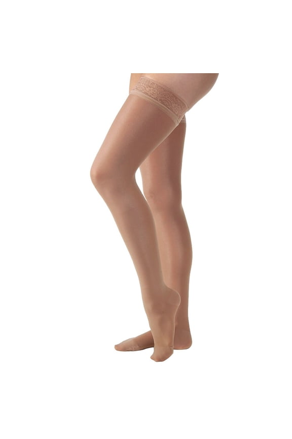 Women's Ultrasheer Thigh High 8-15mmHg Closed Toe - Sun Bronze Medium