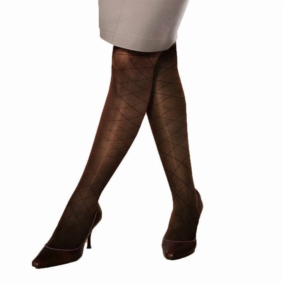 Jobst Ultrasheer Diamond Pattern 15-20 Closed Toe Compression Pantyhose Espresso Small