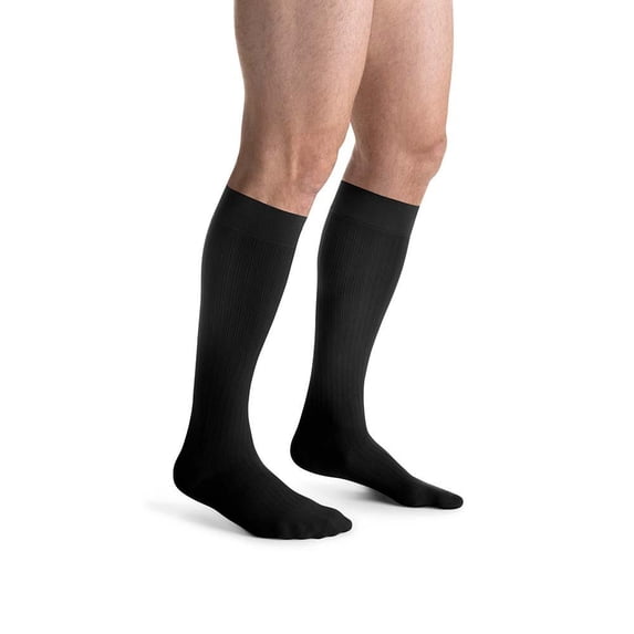 JOBST forMen Ambition Compression Socks, 20-30 mmHg, Knee High, Closed Toe, Black, Size 6 Long