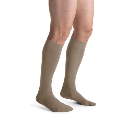 JOBST forMen Ambition Compression Socks, 20-30 mmHg, Knee High, SoftFit Band, Closed Toe, Khaki, Size 1