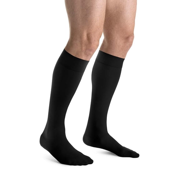 JOBST forMen Compression Socks, 30-40 mmHg, Knee High, Closed Toe, Black, Large Tall