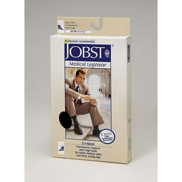 JOBST forMen Ribbed Knee High Socks Closed Toe 30-40mmHg Brown X-Large