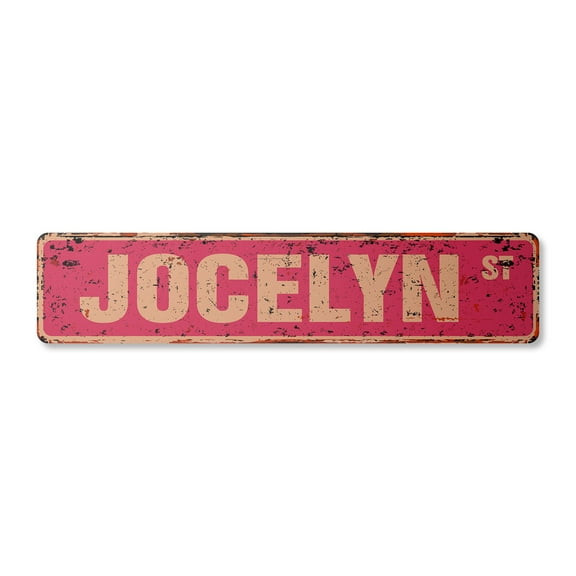 JOCELYN Vintage Aluminum Street Sign Childrens Name Room Metal Sign rustic metal tin | Indoor/Outdoor |  18" Wide