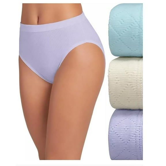 JOCKEY Intimates 3 Pack Beige Solid Everyday High Cut Briefs Size: 9
