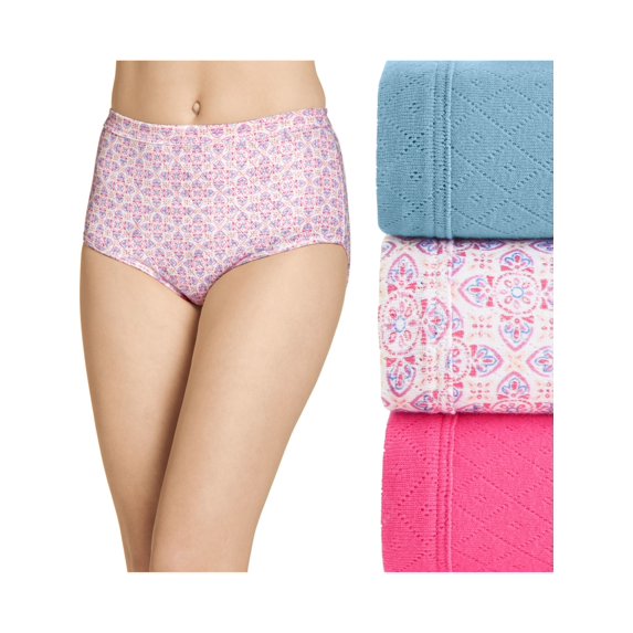 JOCKEY Intimates 3 Pack Pink Knit Full Coverage Underwear Briefs 6