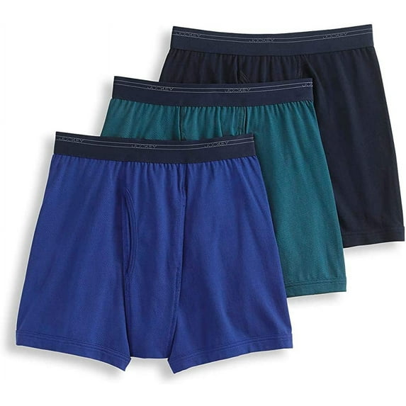 JOCKEY MEN'S PACK 3 - MESH BLUE GREEN - MEDIUM - UNDERWEAR BOXER BRIEFS COTTON