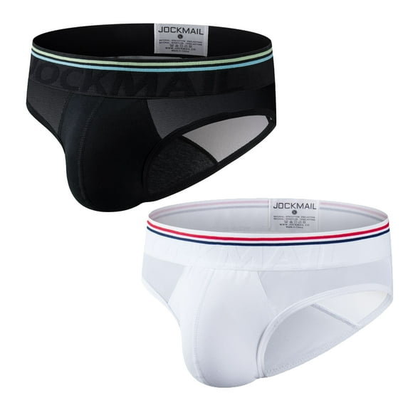 JOCKMAIL 2 PCS/Pack Men Briefs Underwear Mesh Soft Cotton Low Rise Men Underwear Briefs