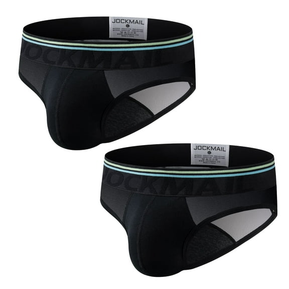 JOCKMAIL 2 PCS/Pack Men Briefs Underwear Mesh Soft Cotton Low Rise Men Underwear Briefs