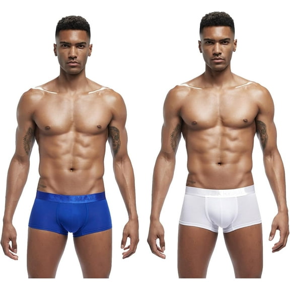 JOCKMAIL 2PCS Men's Boxer Briefs Low Waist Modal Breathable Soft Boxers for Men Pack Hip Lift