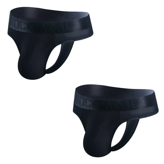 JOCKMAIL 2PCS/PACK Mens Thongs Jockstrap Comfortable Mens Sport Jockstrap Athletic Supporters Mens Thongs Pack