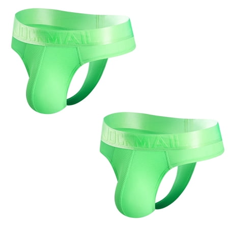 JOCKMAIL 2PCS/PACK Mens Thongs Jockstrap Comfortable Mens Sport Jockstrap Athletic Supporters Mens Thongs Pack