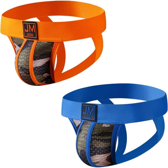 JOCKMAIL 2PCS/Pack Jock Strap for Men Underwear Camouflage Mesh Low Rise Stretch Mens Jockstraps