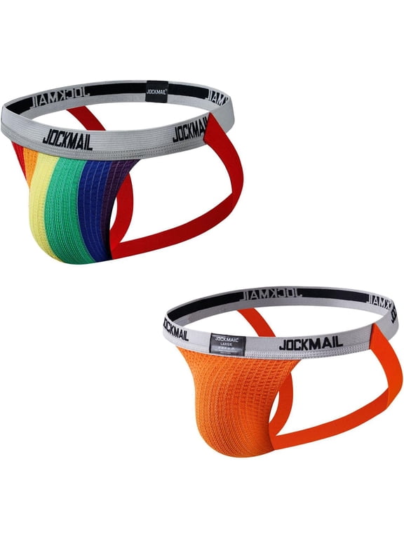 2PCS/Pack Men's Jockstrap Low Waist Jock straps Underwear Gym Workout Strap Brief Men for Sport