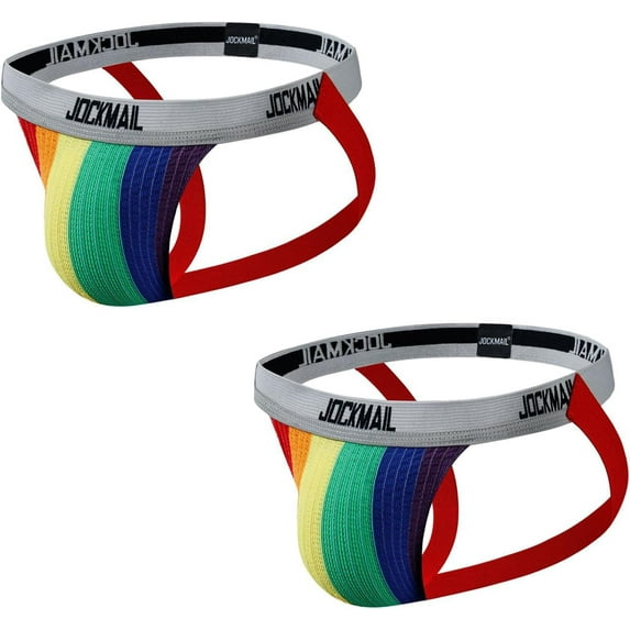 JOCKMAIL 2PCS/Pack Men's Jockstrap Low Waist Jock straps Underwear Gym Workout Strap Brief Men for Sport