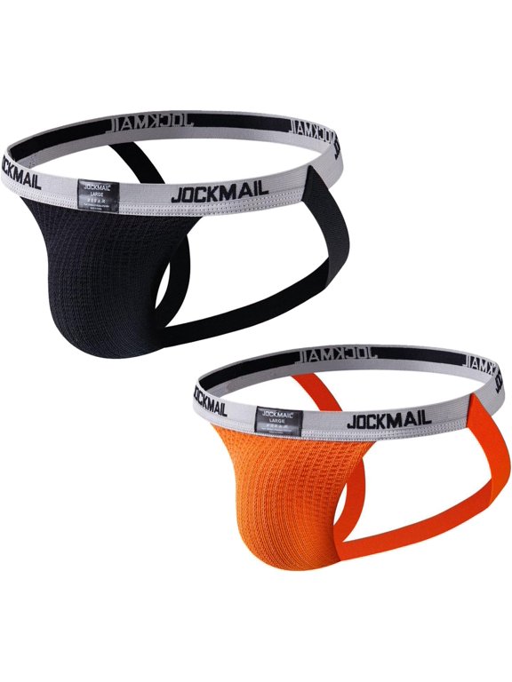 2PCS/Pack Men's Jockstrap Low Waist Jock straps Underwear Gym Workout Strap Brief Men for Sport