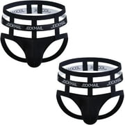 JOCKMAIL 2PCS/Pack Mens Breathable Jockstrap Mens Thong Jock Strap Male Underwear Low Rise Seamless Thongs