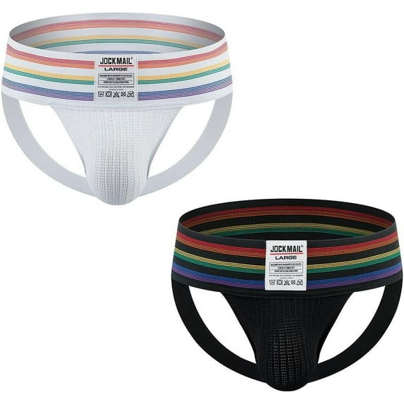 JOCKMAIL 2PCS/Pack Mens Jock Strap Briefs Men's Thongs Breathable Underwear Mens Bikini Underwear