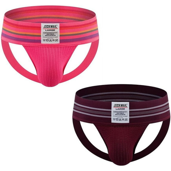 JOCKMAIL 2PCS/Pack Mens Jock Strap Briefs Men's Thongs Breathable Underwear Mens Bikini Underwear