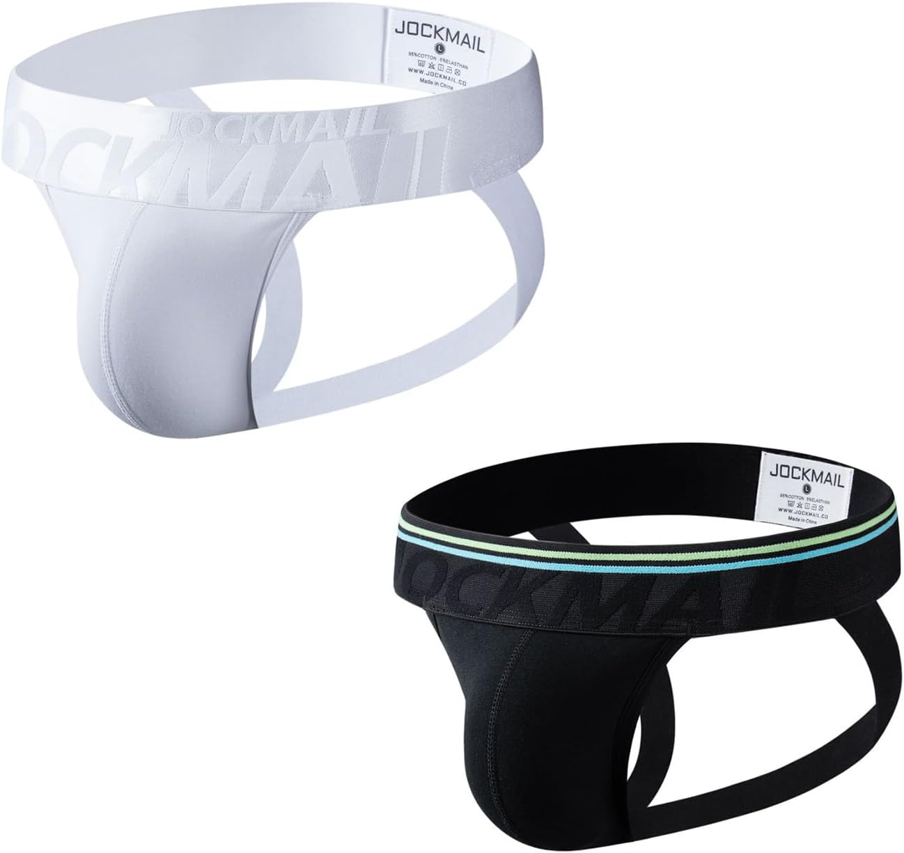 JOCKMAIL 3 Pezzi Jockstrap Uomo In Rete, Biancheria Intima Sportiva Mimetica, Rosso+Blu+Verde, Taglia L