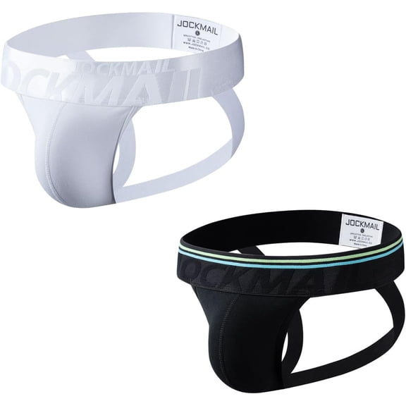 JOCKMAIL 2PCS/Pack Mens Jock Strap Briefs Mens Athletic Jockstrap Mens Cotton Seamless Thongs Underwear