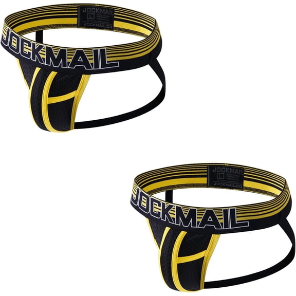 JOCKMAIL 2PCS/Pack Mens Jock Straps Underwear Mens Briefs Mens Thongs Underwear Breathable Mens Bikini Underwear Pack