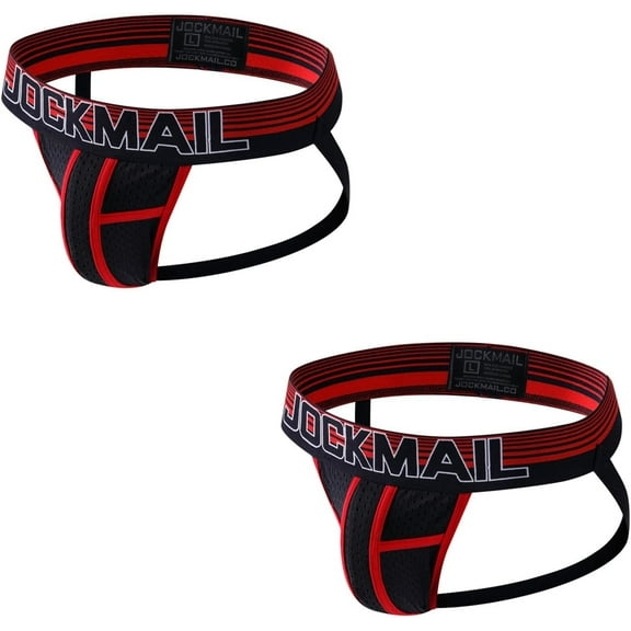 JOCKMAIL 2PCS/Pack Mens Jock Straps Underwear Mens Briefs Mens Thongs Underwear Breathable Mens Bikini Underwear Pack