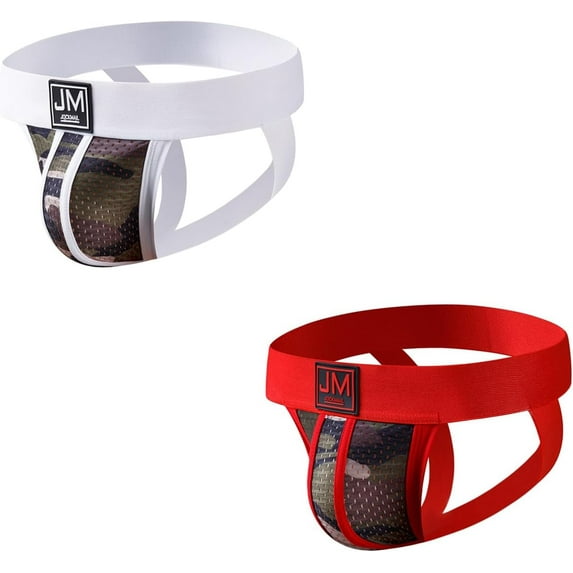 JOCKMAIL 2PCS/Pack Mens Jock Straps Underwear Mens Thongs Wide Belt Mesh Mens Briefs Mens Cotton Underwear
