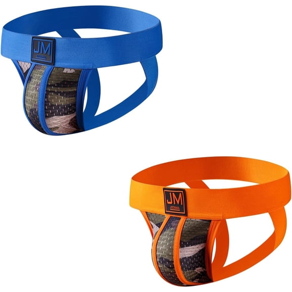 JOCKMAIL 2PCS/Pack Mens Jock Straps Underwear Mens Thongs Wide Belt Mesh Mens Briefs Mens Cotton Underwear