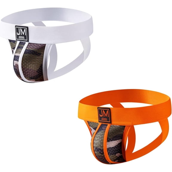 JOCKMAIL 2PCS/Pack Mens Jock Straps Underwear Mens Thongs Wide Belt Mesh Mens Briefs Mens Cotton Underwear