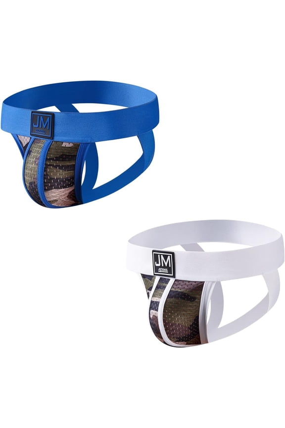 2PCS/Pack Mens Jock Straps Underwear Mens Thongs Wide Belt Mesh Mens Briefs Mens Cotton Underwear