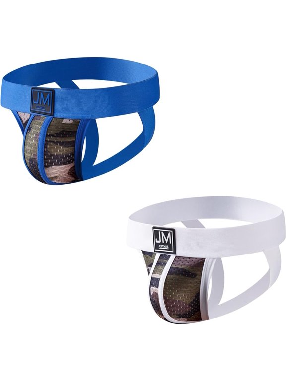 2PCS/Pack Mens Jock Straps Underwear Mens Thongs Wide Belt Mesh Mens Briefs Mens Cotton Underwear