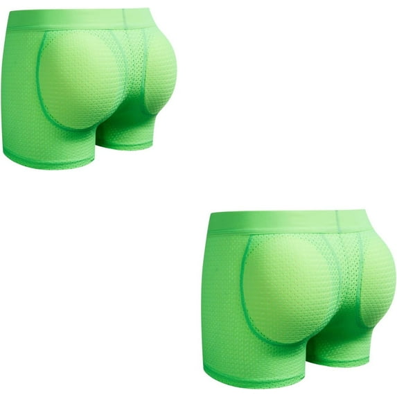 JOCKMAIL 2PCS/Pack Mens Padded Boxer Brief for Enhancing Buttocks Male Underpants Boxers Pack of 2 Padding Underwear