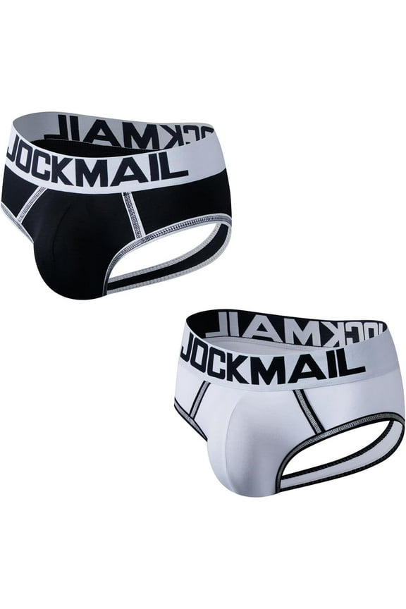 JOCKMAIL 2PCS/Pack Mens Underwear Briefs Modal Mens Breathable Briefs Comfortable Mens Bikini Briefs Sport