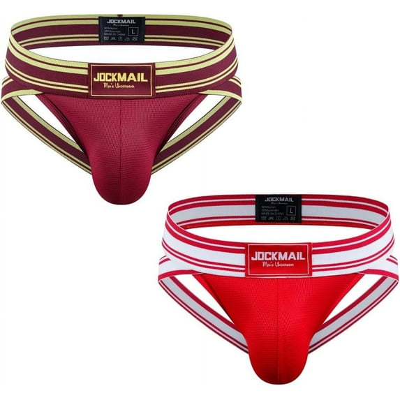 JOCKMAIL 2Piecs/Pack Men Jockstrap Underwear Sexy Jock strap for Men Mens Athletic Supporter Jockstrap