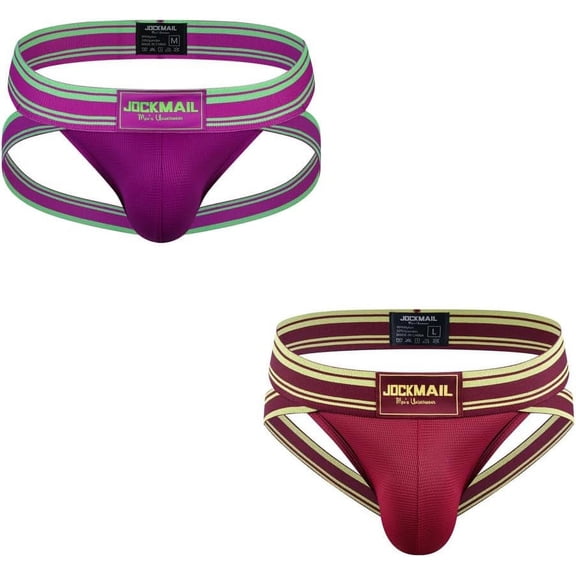 JOCKMAIL 2Piecs/Pack Men Jockstrap Underwear Sexy Jock strap for Men Mens Athletic Supporter Jockstrap
